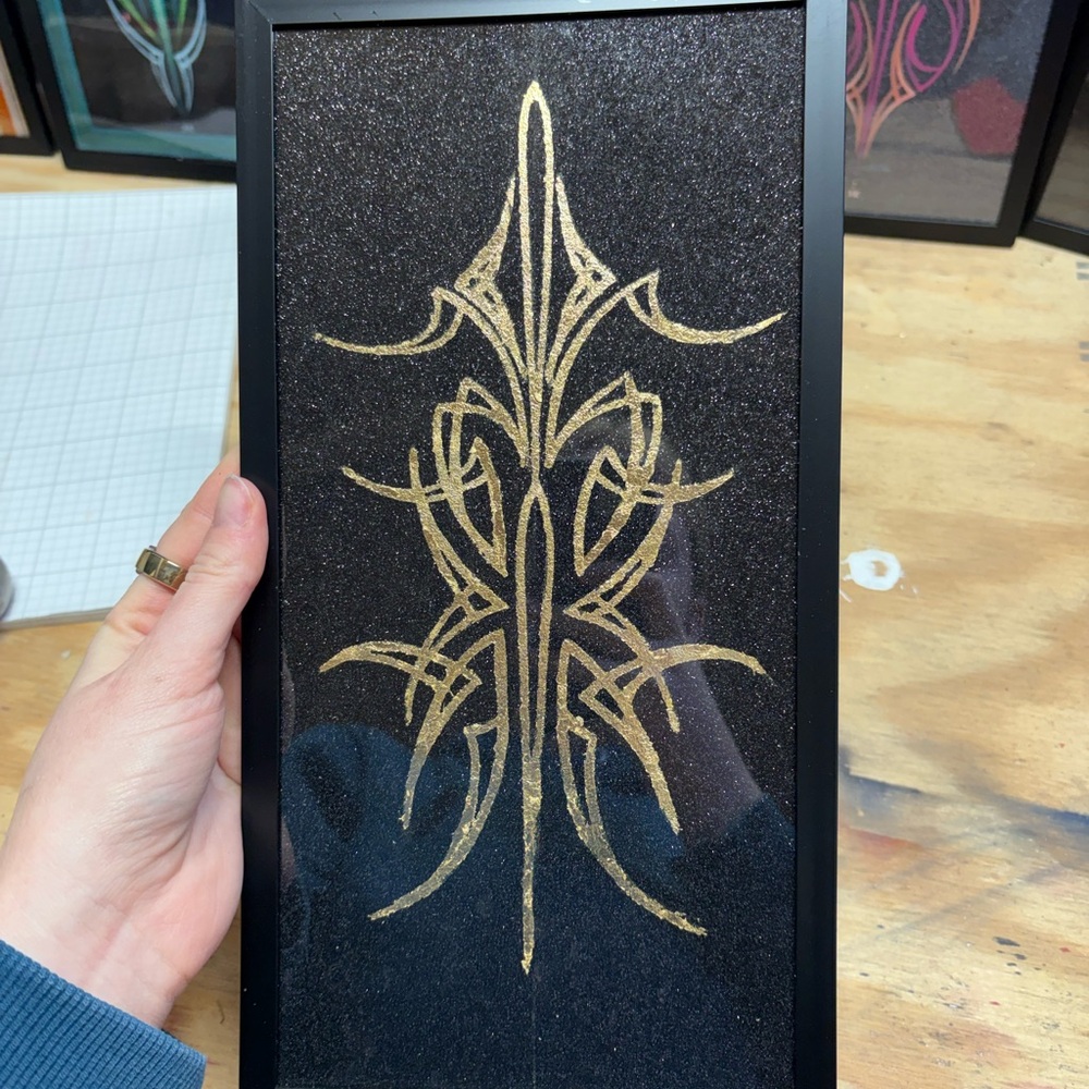 Hand Pinstriped Wall Art